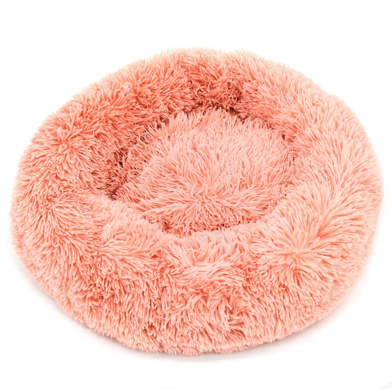 Plush Donut Pet Bed, Pink 50cm