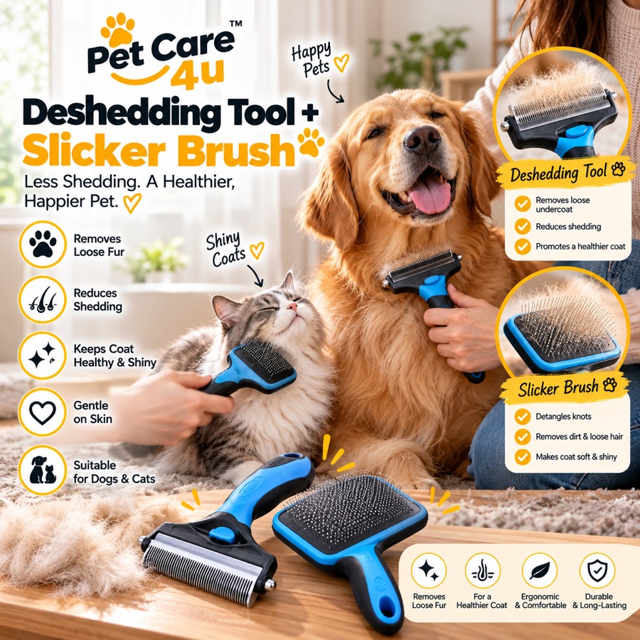 Deshedding Tool + Slicker Brush